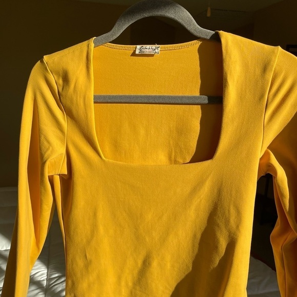 Free People Mustard Square Neck bodysuit - Picture 5 of 6
